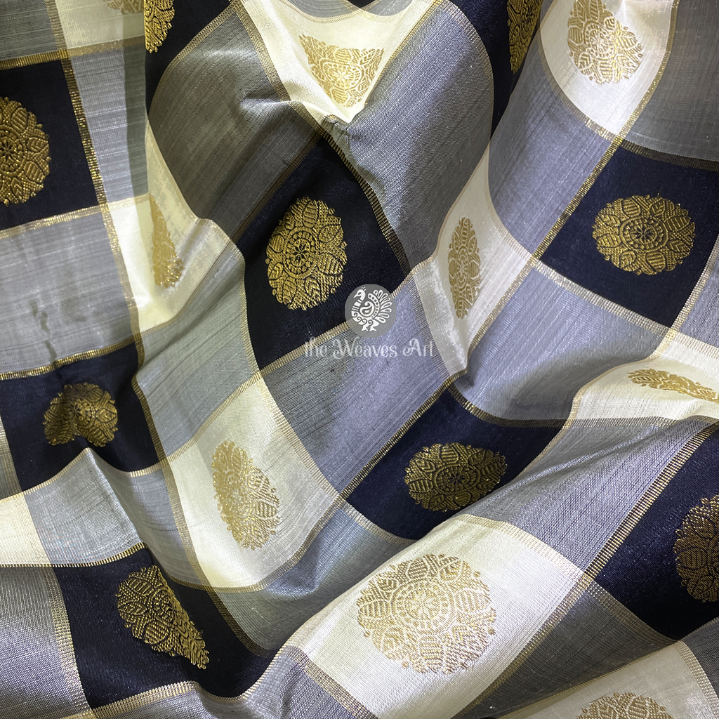 Borderless Palum Pazhamum Checks Saree