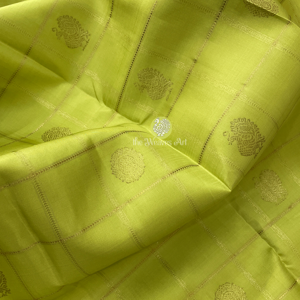 Checks Kanjivaram Pure Silk Saree