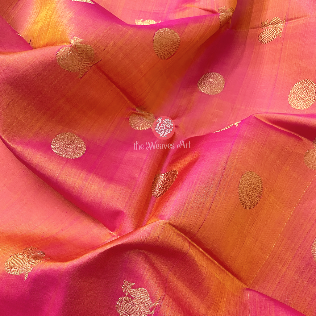 Dual-Tone Kanchipuram Pure Silk Saree