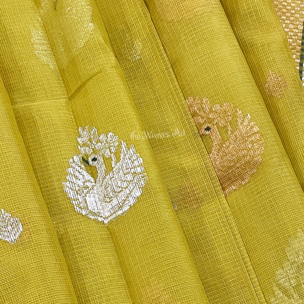 Golden yellow Color Kota Zari Saree