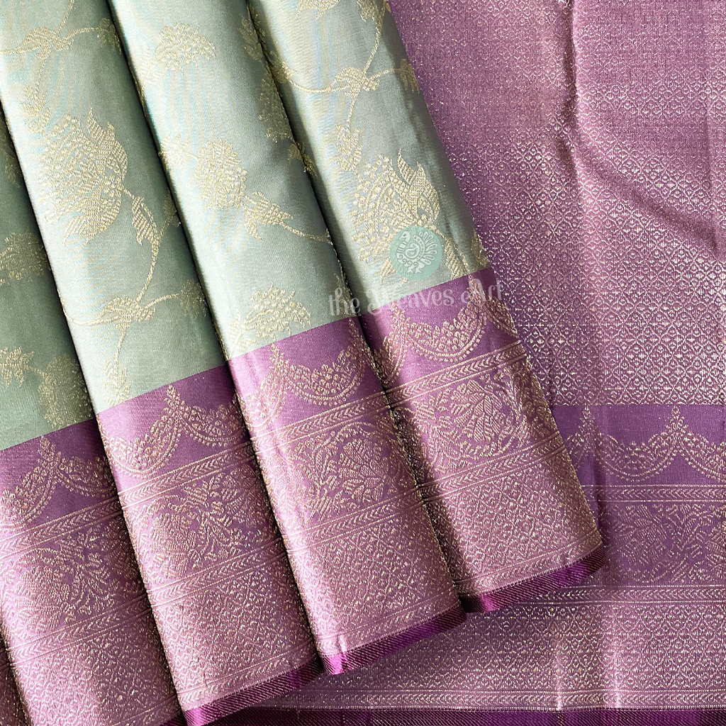 Pastel Color Kanchipuram Silk Saree