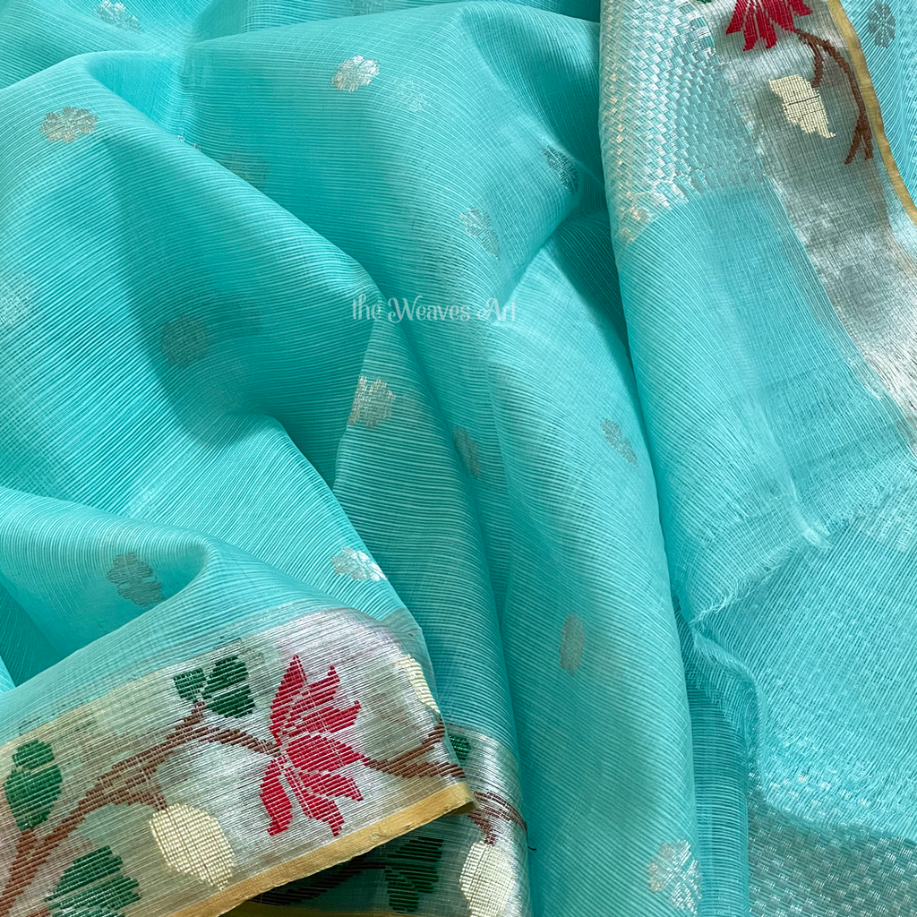 Lotus Paithani Kota Doria Pure Zari Saree