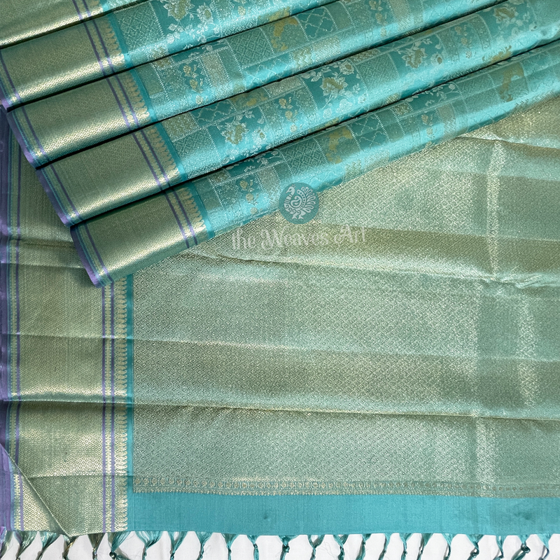 Ananda Blue Kanchipuram Pure Silk Saree