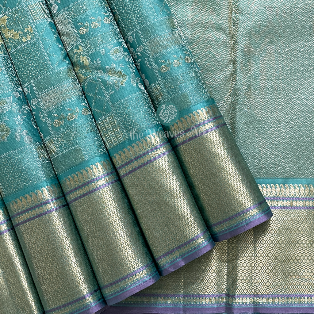 Ananda Blue Kanjivaram Silk Saree