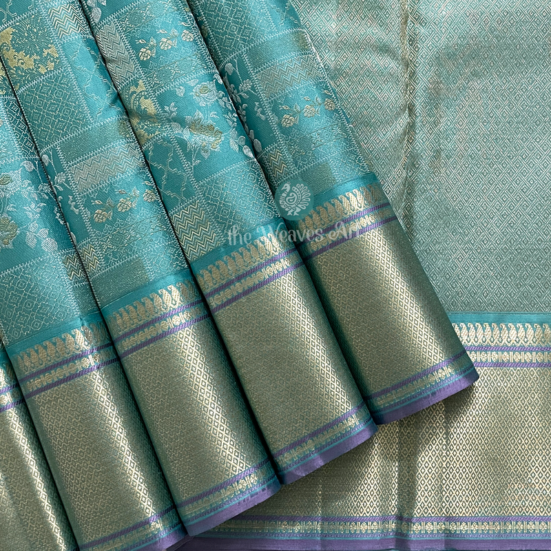 Ananda Blue Kanjivaram Silk Saree