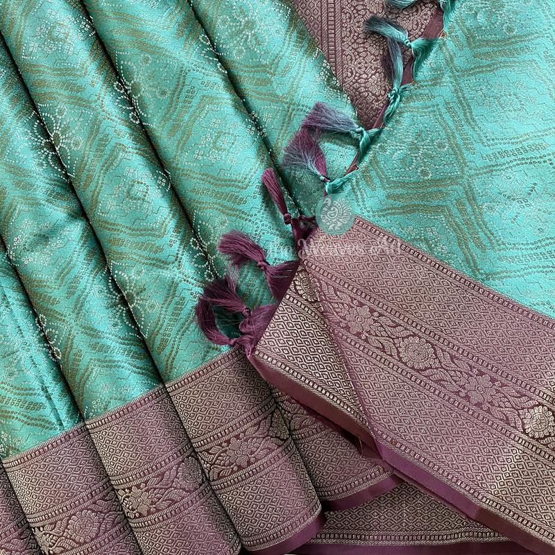 Bandhani Kanjivaram Silk Saree