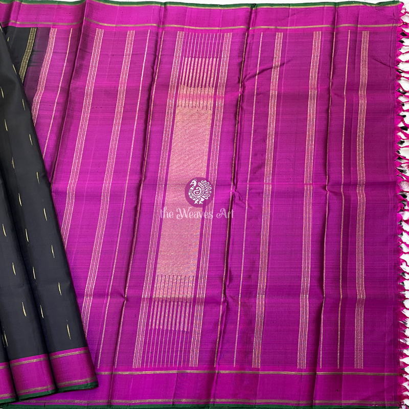 Black Korvai Kanjivaram Saree