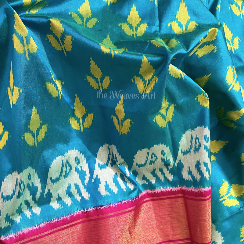 Blue Color Pochampally Ikat Silk Saree
