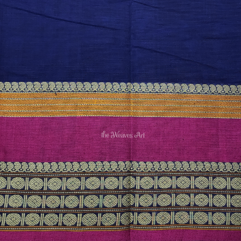 Blue Kanchi Cotton Saree with Blouse