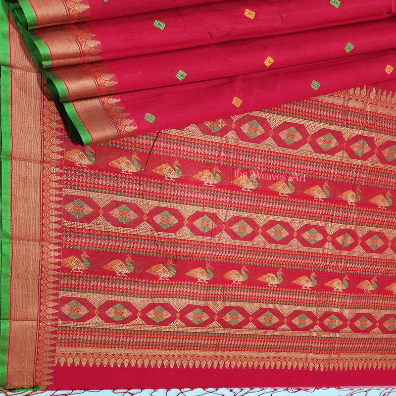 Bomkai Kanchipuram Cotton Saree