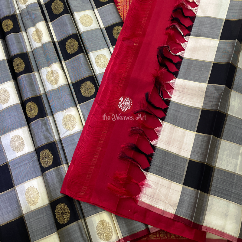 Borderless Checks Kanjivaram Sarees