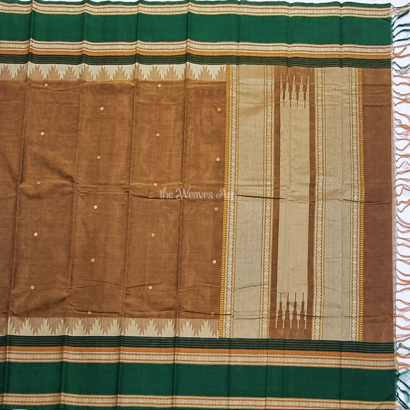 Brown Color Handloom Kanchi Cotton Saree