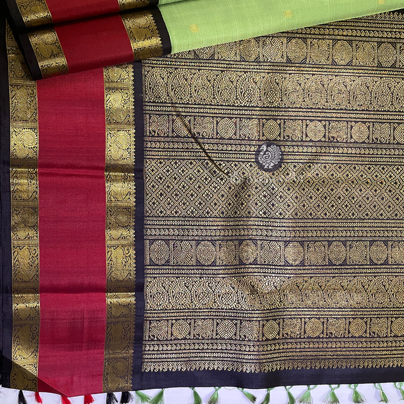 Cardamom Green Kanjivaram Pattu Sarees