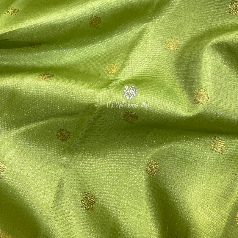 Cardamom Green Vaira Oosi Kanjivaram Saree