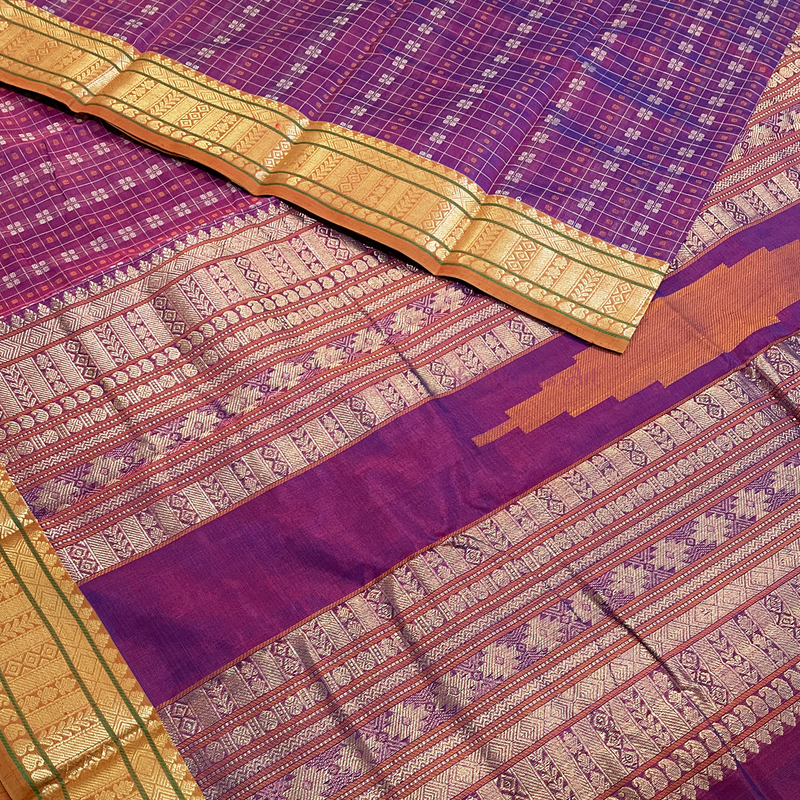 Checks Kanchi Silk Cotton Saree