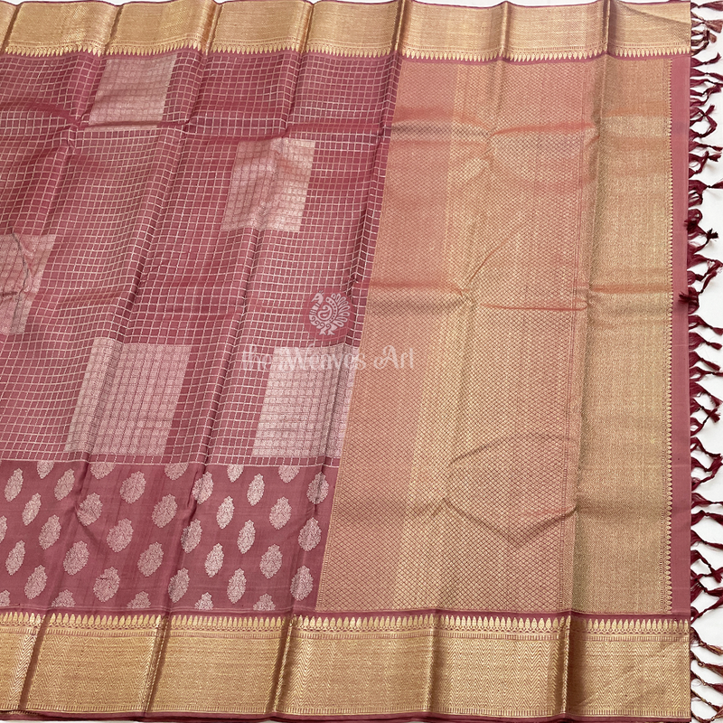 Checks Kanchipuram Silk Saree