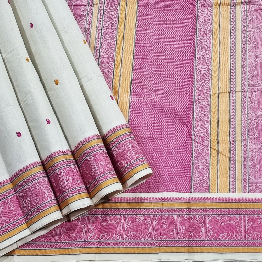 Cream Color Kanchi Cotton Saree