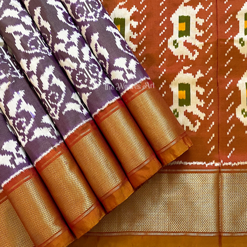 Double Shade Pochampally Ikat Silk Saree