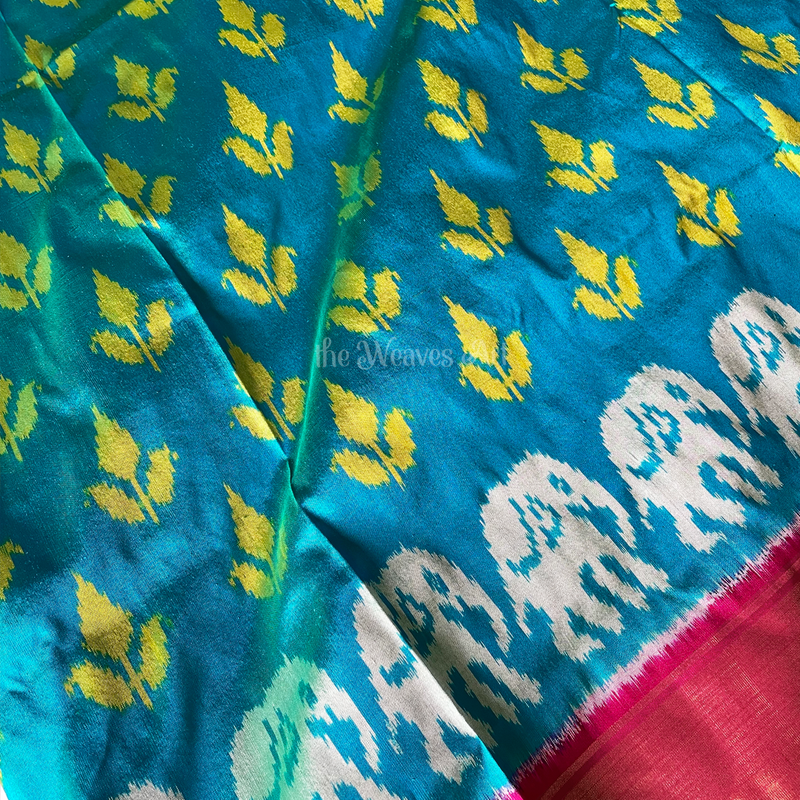 Double Shade Pochampally Ikkat Silk saree