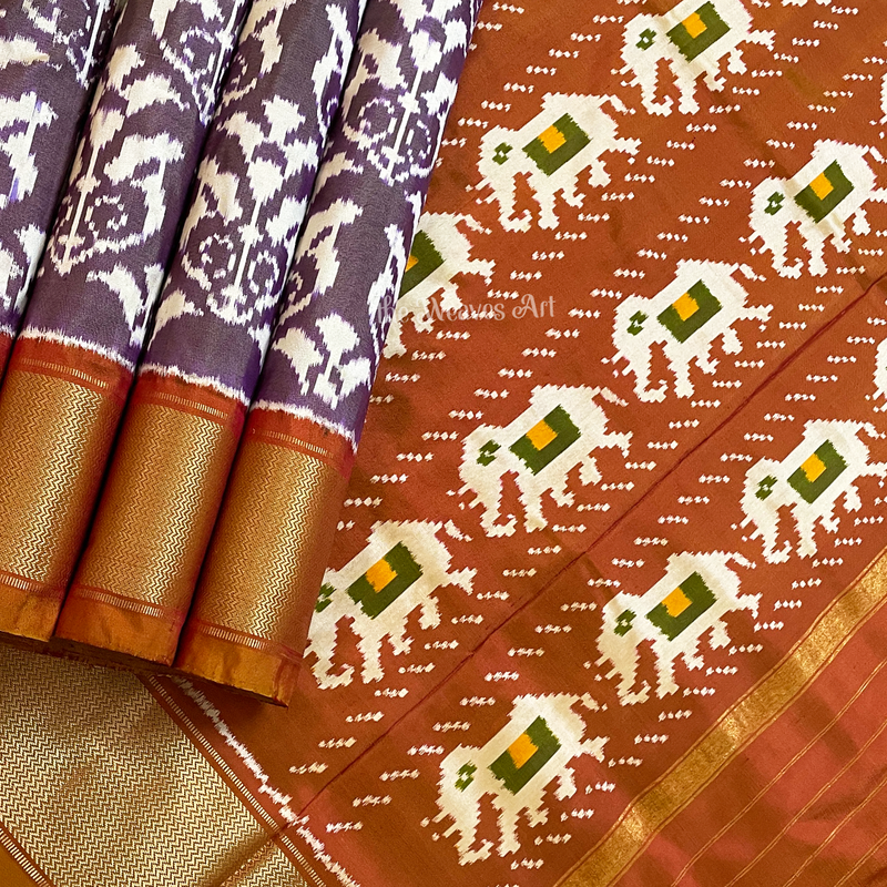 Double Shade Pochampally Silk Saree