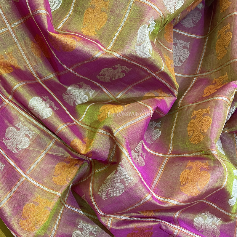 Double Tone Kanjivaram Silk Saree