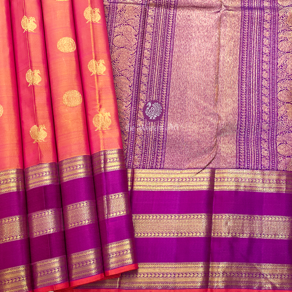 Dual-Tone Kanchipuram Pure Silk Saree