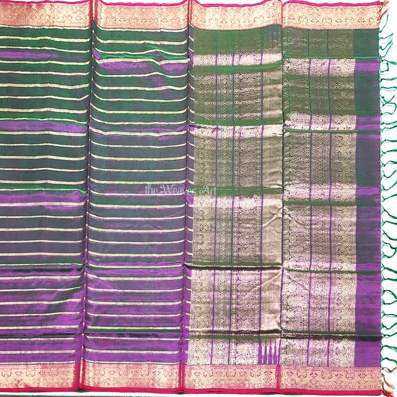 Dual Tone Kanchi Silk Cotton Sarees