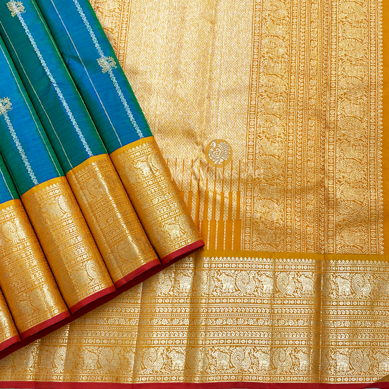 Dual Tone Kanjivaram Silk Saree