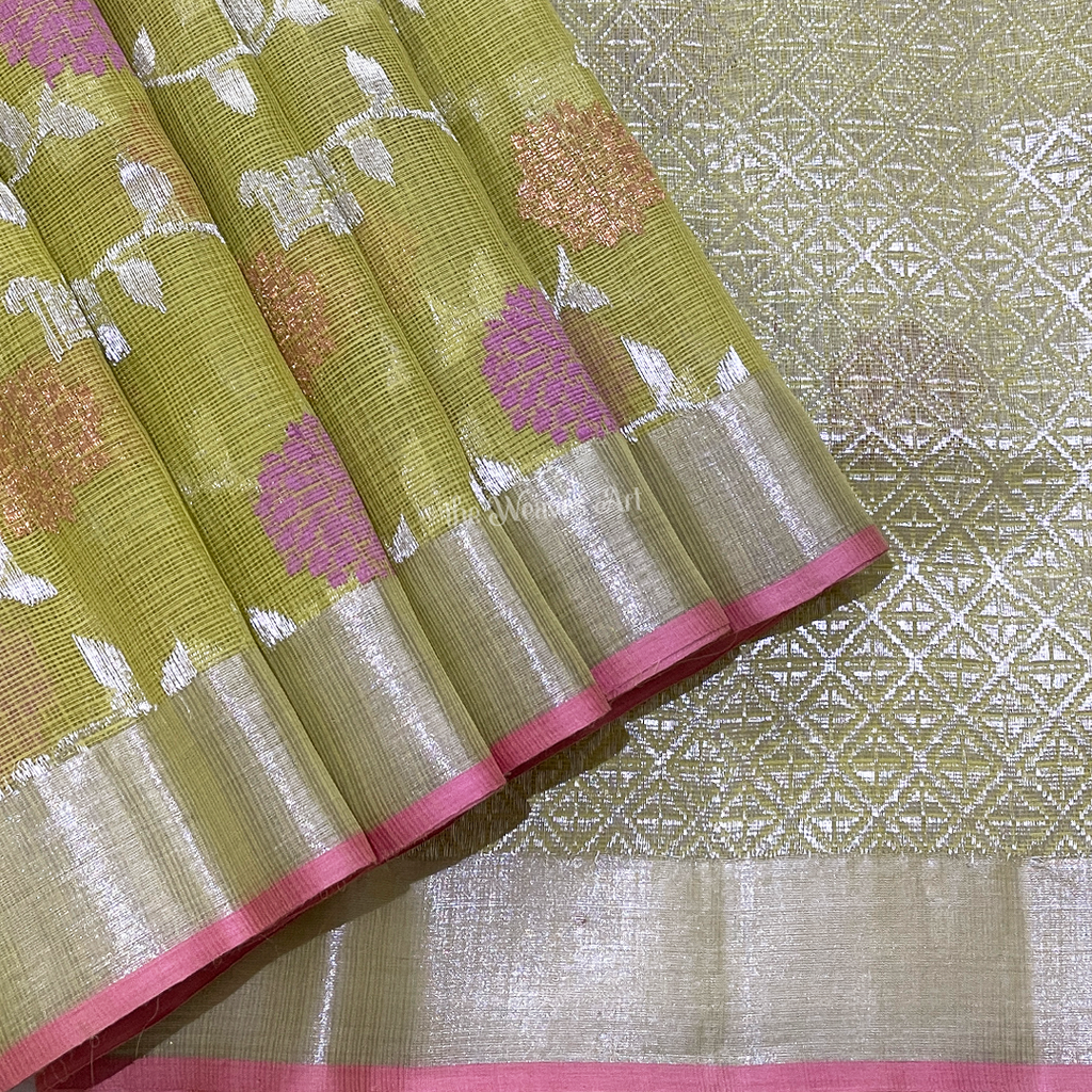 Floral Jaal Kota Doria Saree