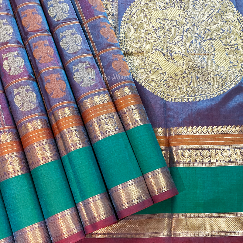 Ganda Berunda Kanchi Silk Cotton Saree