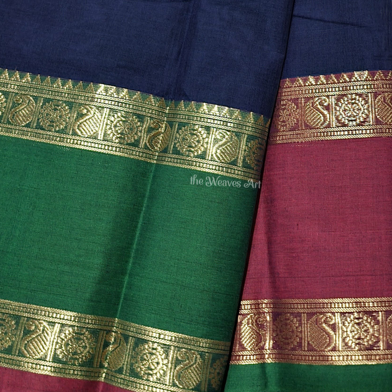 Ganga Jamuna Kanchi Cotton Saree with Zari
