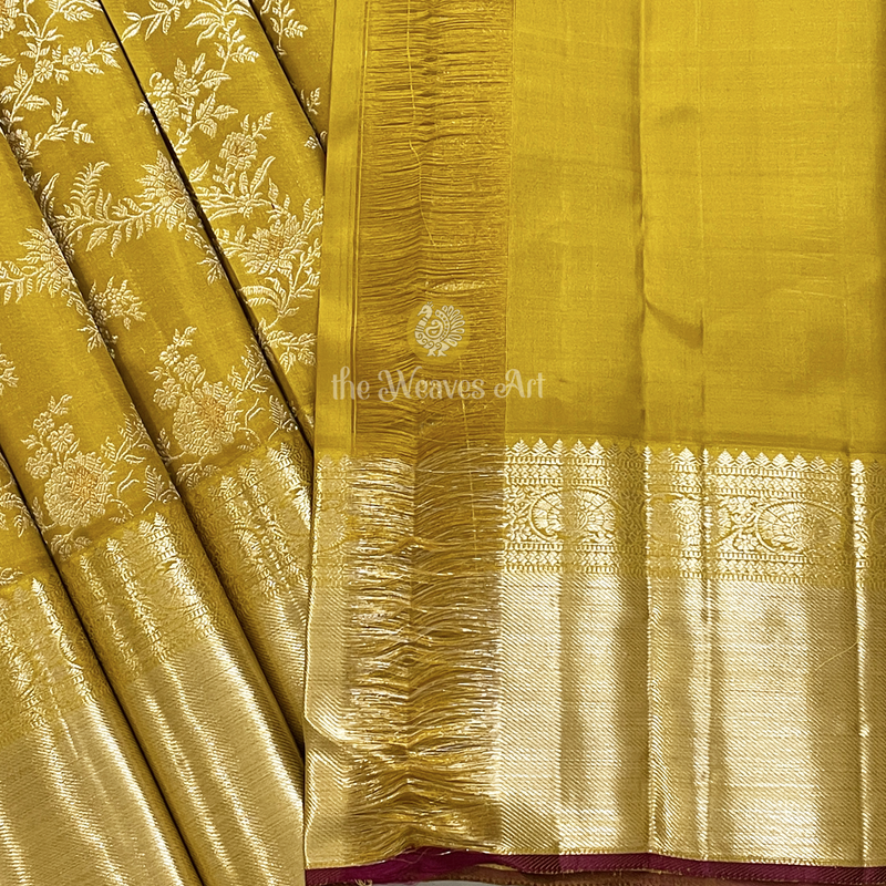 Gold Color Bridal Kanchipuram Silk Saree