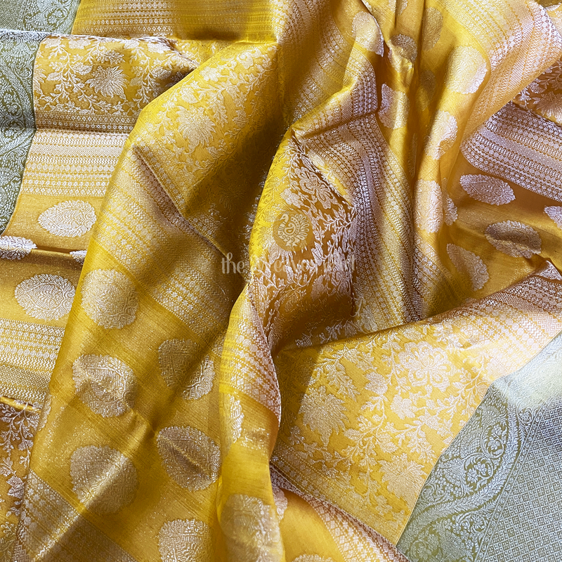 Golden Yellow Kanchipuram Pattu Saree