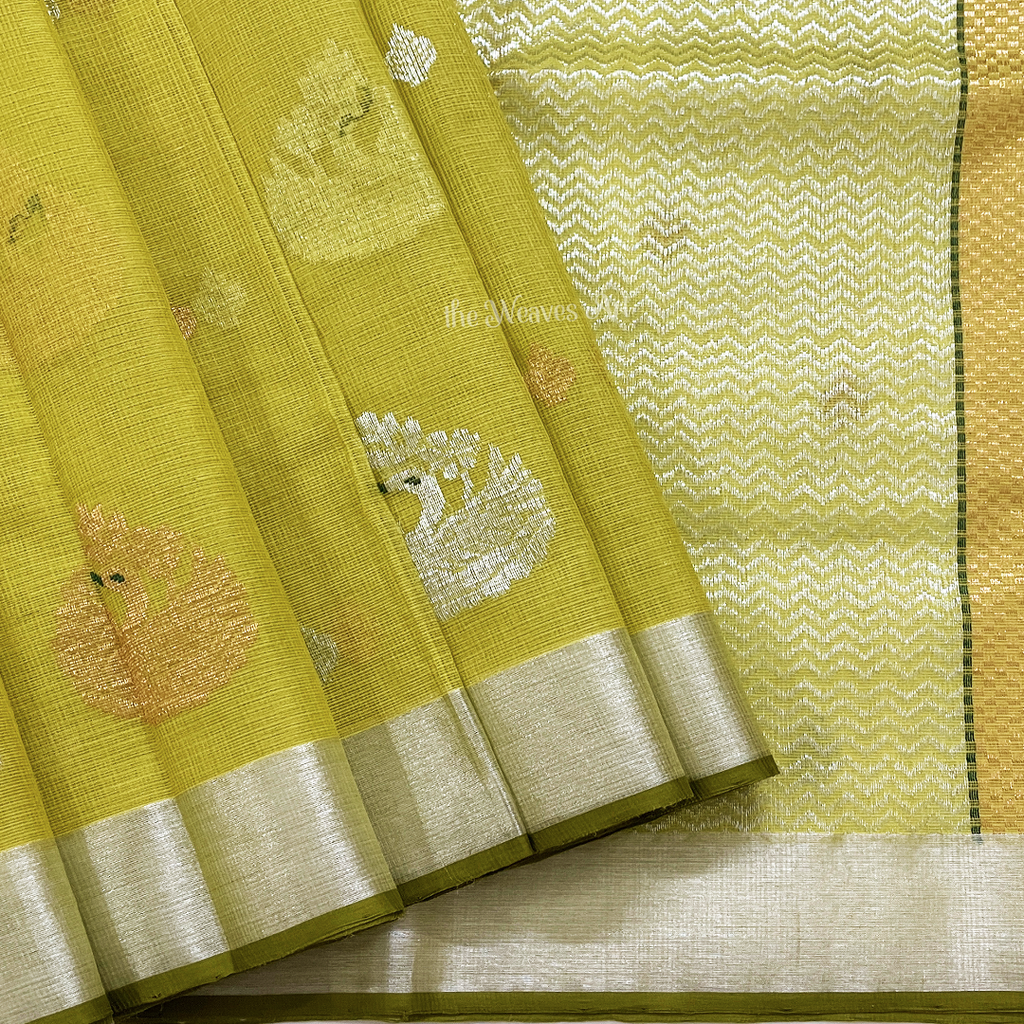 Golden yellow Color Kota Zari Saree