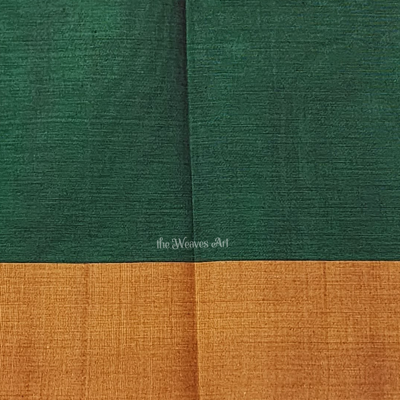 Green Kanchi Cotton Saree with Blouse