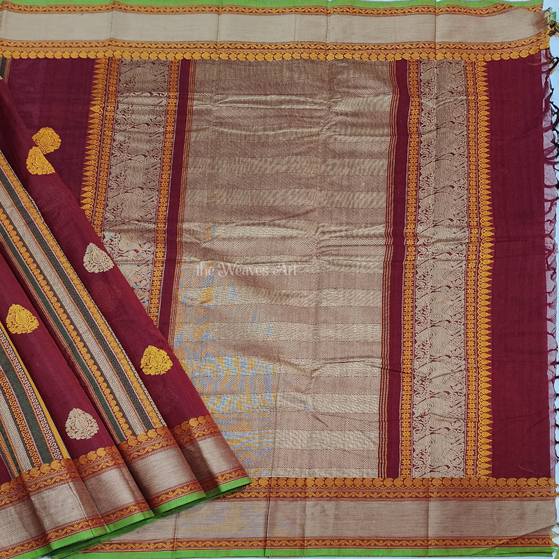 Handloom Banaras-Kanchi Cotton Saree