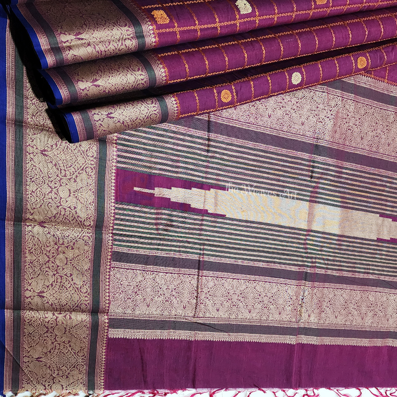 Handloom Kanchi Cotton Checks Saree