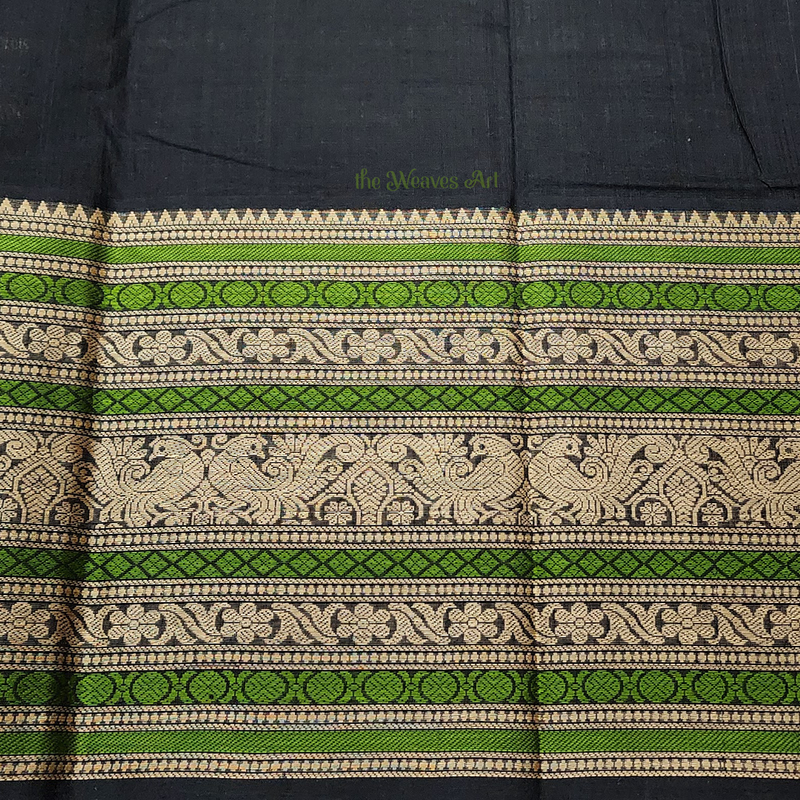 Handloom Kanchi Cotton Saree Black