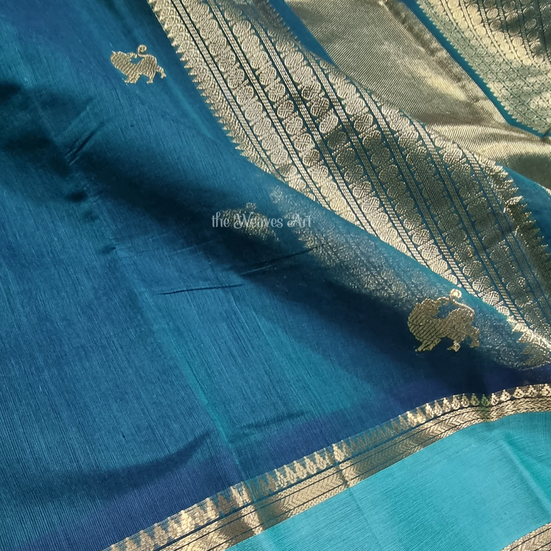 Handloom Kanchi Cotton Saree with Zari