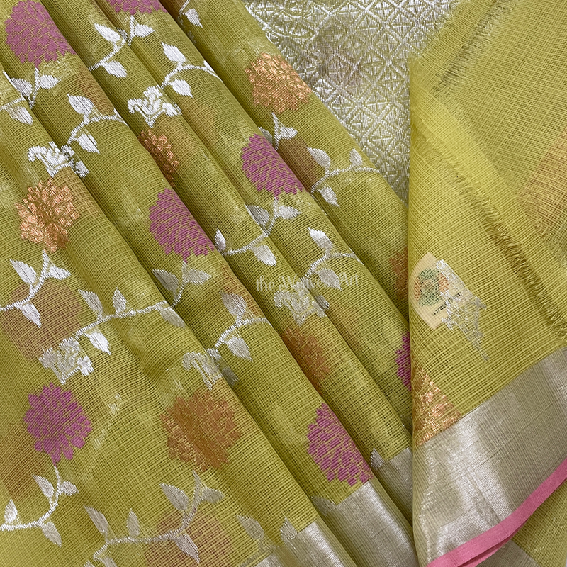 Handloom Kota Doria Pure Zari Saree