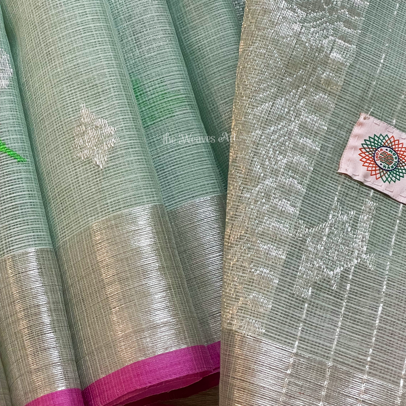 Handloom Kota Doria Pure Zari Saree