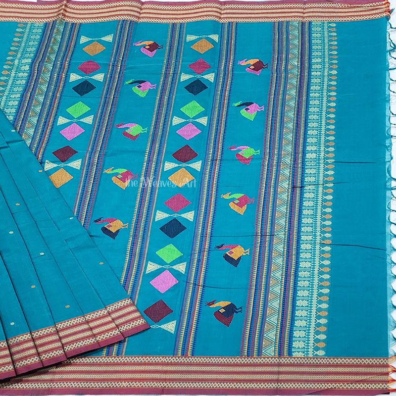 Kanchi Cotton Saree with Bomkai Pallu