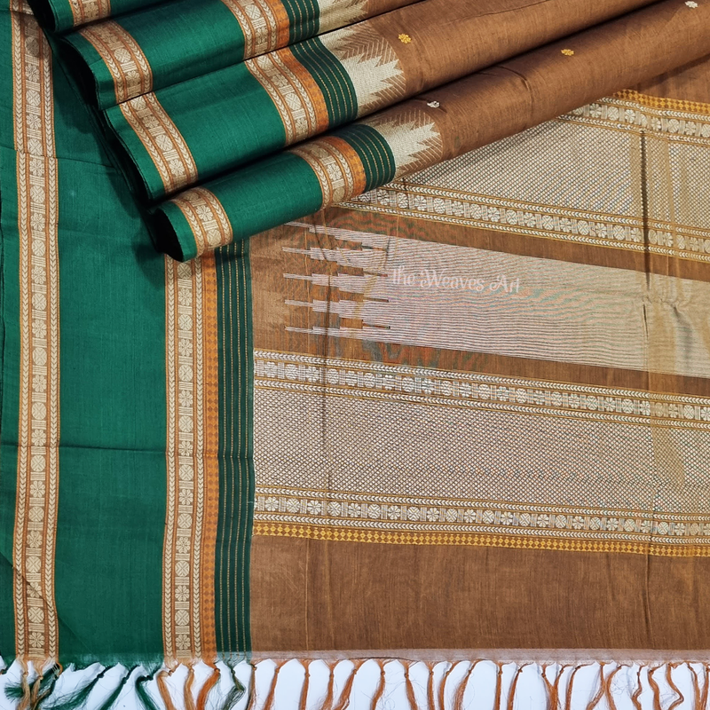 Kanchi Cotton Saree with Rettai Pettu Border