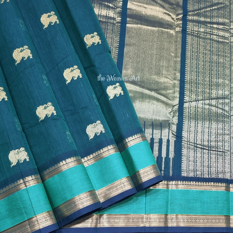 Kanchi Cotton Saree with Zari