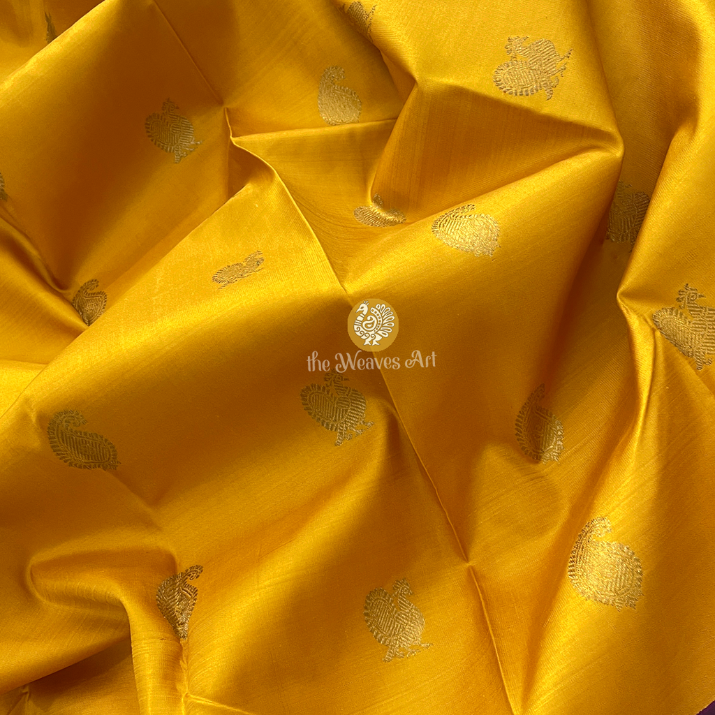 Yellow Kanchipuram Pure Silk Saree