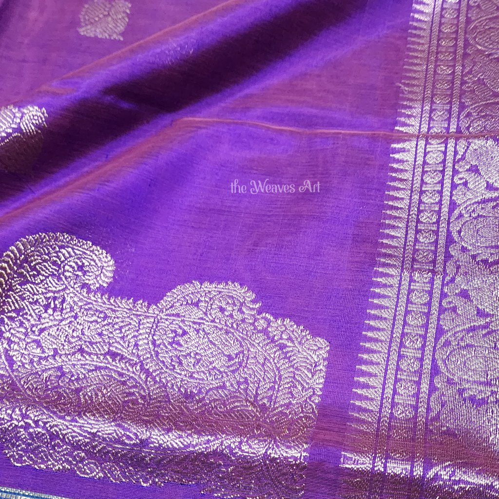 Kanchi Silk Cotton Sarees with Corner Buttas