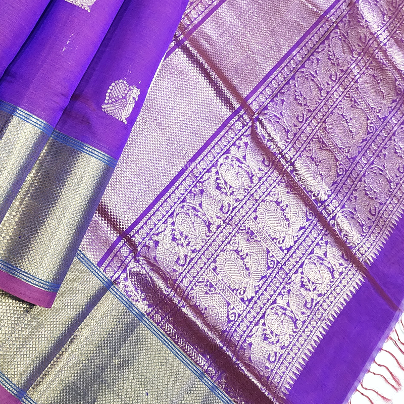 Kanchi Silk Cotton Sarees with Zari