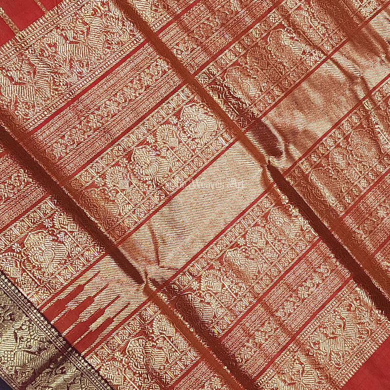 Kanchi Silk Cotton Saree with Zari
