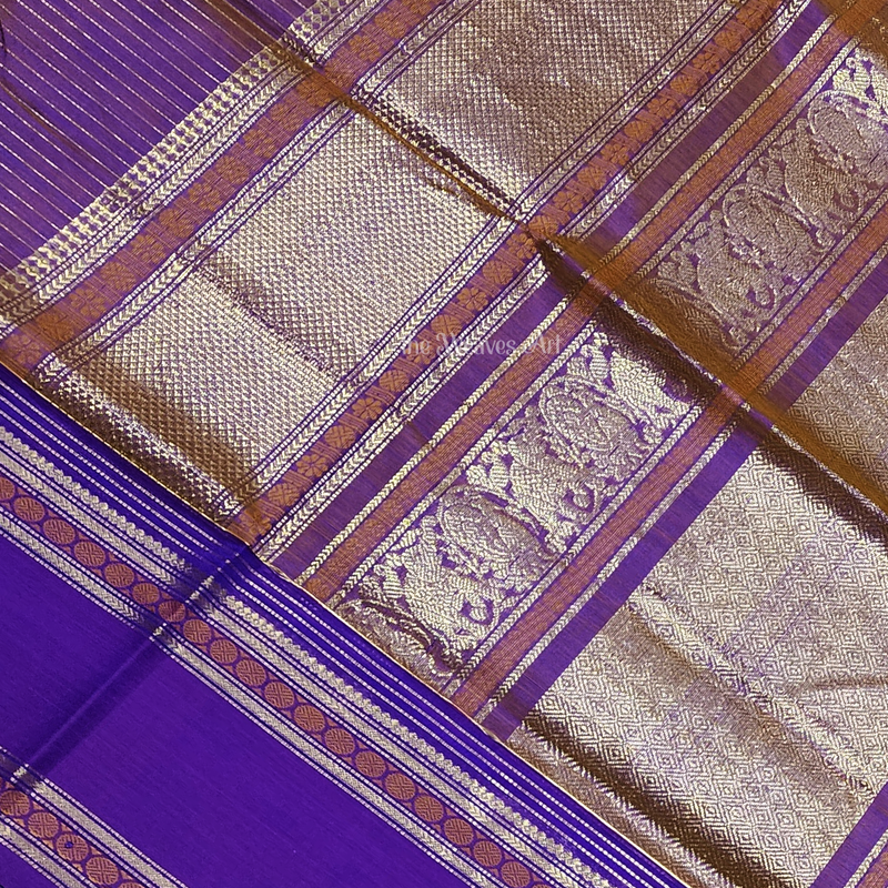 Kanchi Silk cotton Saree with Zari Pallu