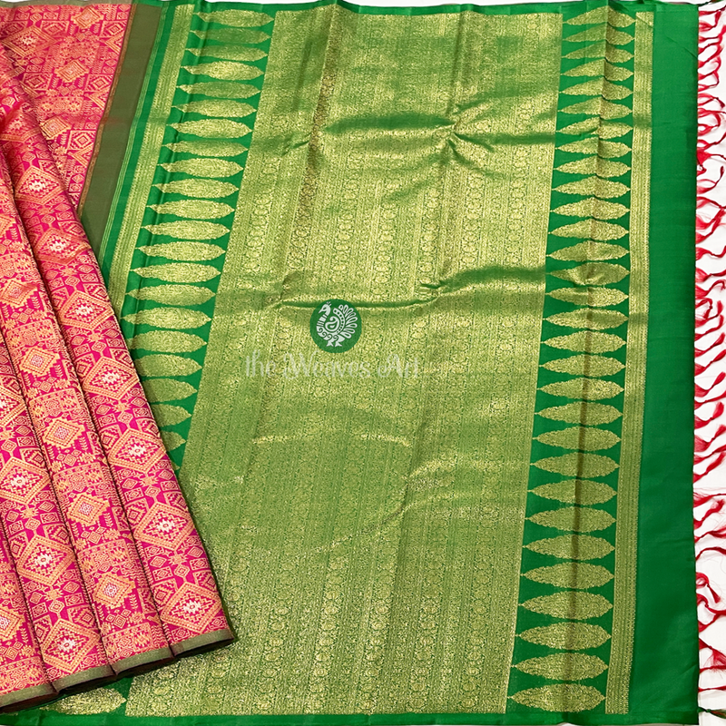 Kanchipuram Pattu Saree without Border